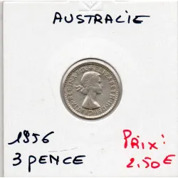 Australie 3 pence 1956 Sup, KM.57 3 tiges de blé