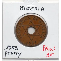 Nigeria 1 penny 1959 TTB KM.2 Elizabeth II