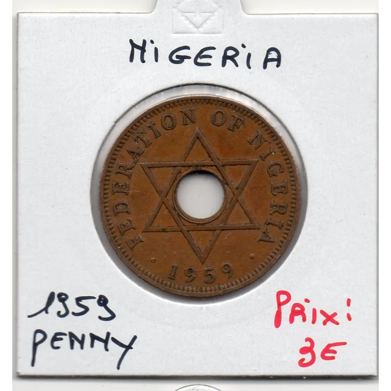 Nigeria 1 penny 1959 TTB KM.2 Elizabeth II Nigeria 1 penny 1959 TTB KM.2 Elizabeth II