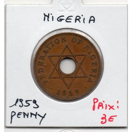 Nigeria 1 penny 1959 TTB KM.2 Elizabeth II