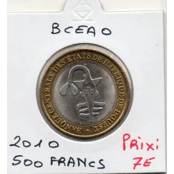 Etats Afrique Ouest 500 francs 2010 Spl KM.15 masque