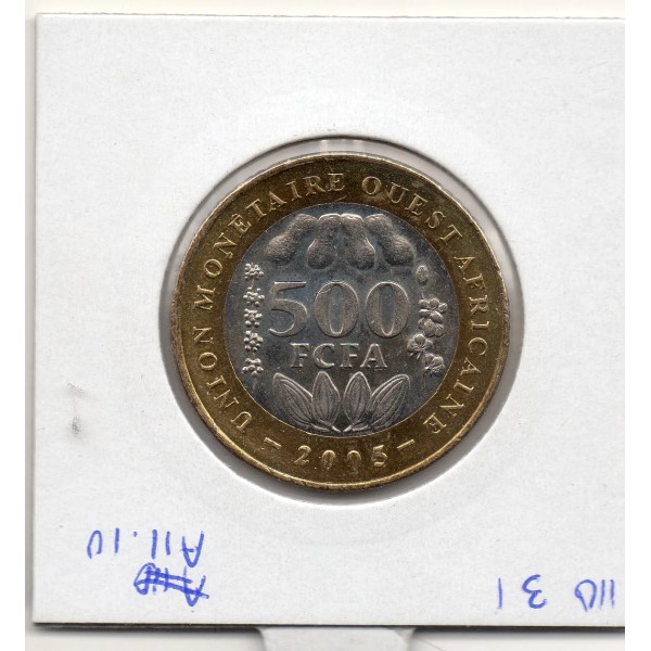 Etats Afrique Ouest 500 francs 2005 Spl KM.15 masque