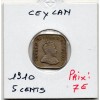 Ceylan 5 cents 1910 TTB, KM.103 Edward VII
