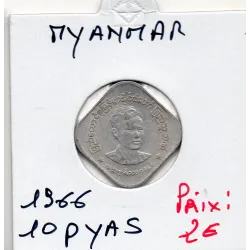 Myanmar 10 pyas 1966 Sup, KM.40 Aung San