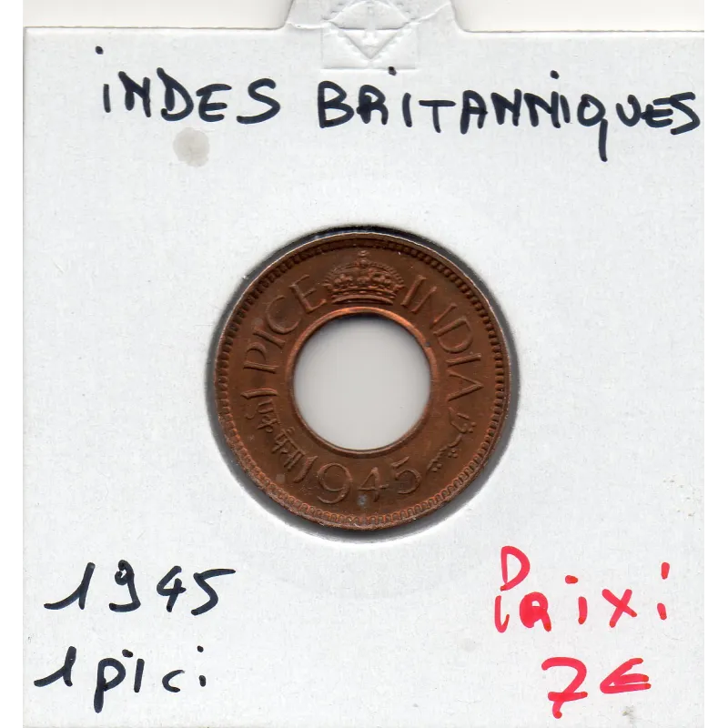 Inde Britannique 1 pices 1945 Spl, KM.533 Georges VI