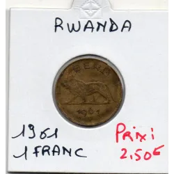 Rwanda-Burundi 1 Franc 1961 TB, KM.1 Lion