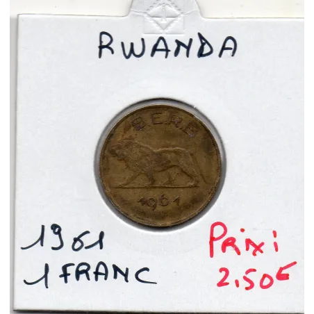 Rwanda-Burundi 1 Franc 1961 TB, KM.1 Lion