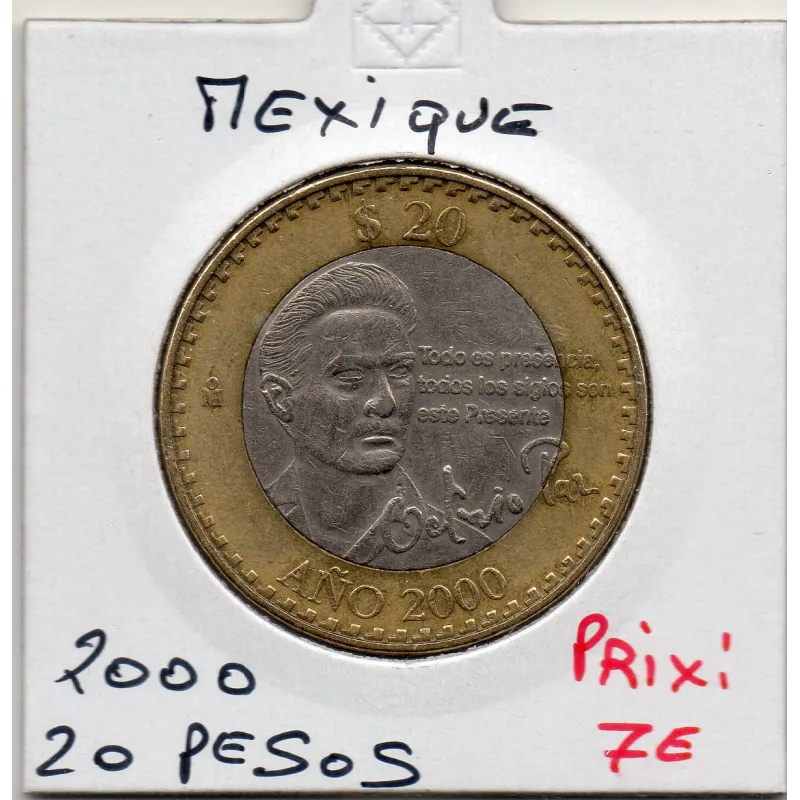 Mexique 20 Pesos 2000 TTB+, KM.638 Octavio Paz Mexique 20 Pesos 2000 TTB+, KM.638 Octavio Paz