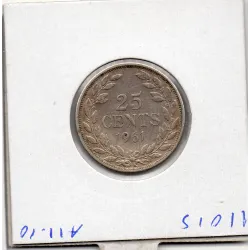 Libéria 25 cents 1961, TTB KM.16 tête tressée