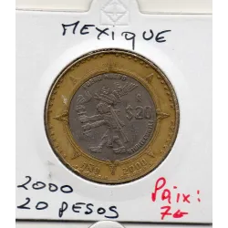 Mexique 20 Pesos 2000 TTB+, KM.637 Xiuhtecuhtli