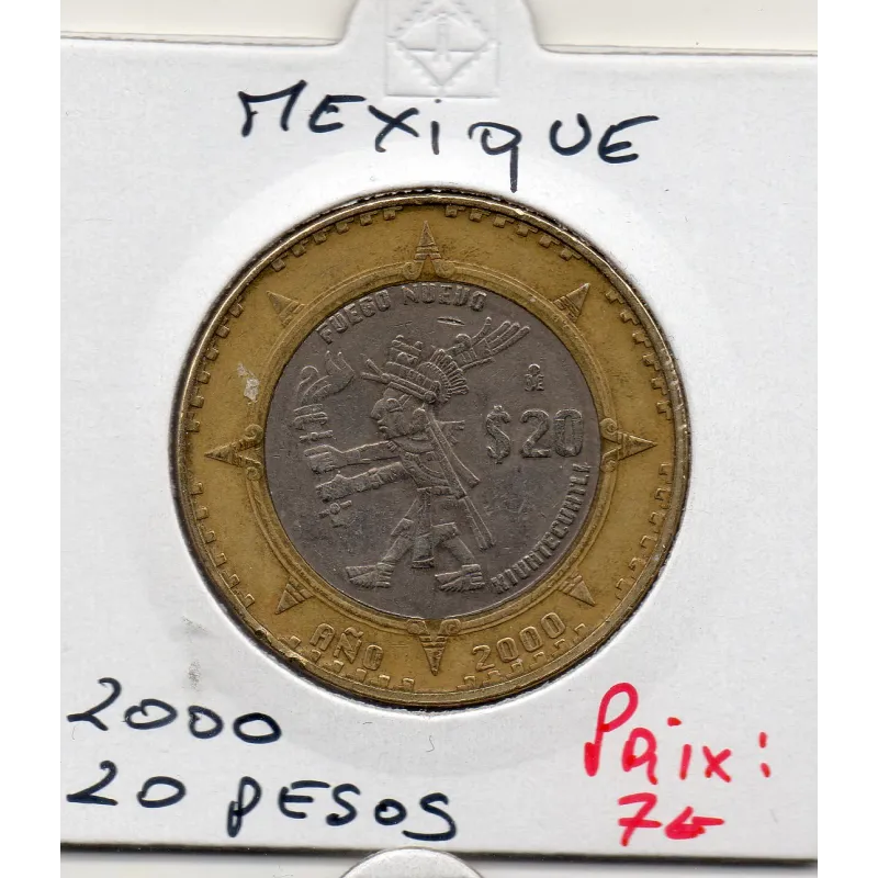 Mexique 20 Pesos 2000 TTB+, KM.637 Xiuhtecuhtli Mexique 20 Pesos 2000 TTB+, KM.637 Xiuhtecuhtli