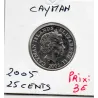 Cayman 25 cents 2005 Spl, KM.134 4eme effigie