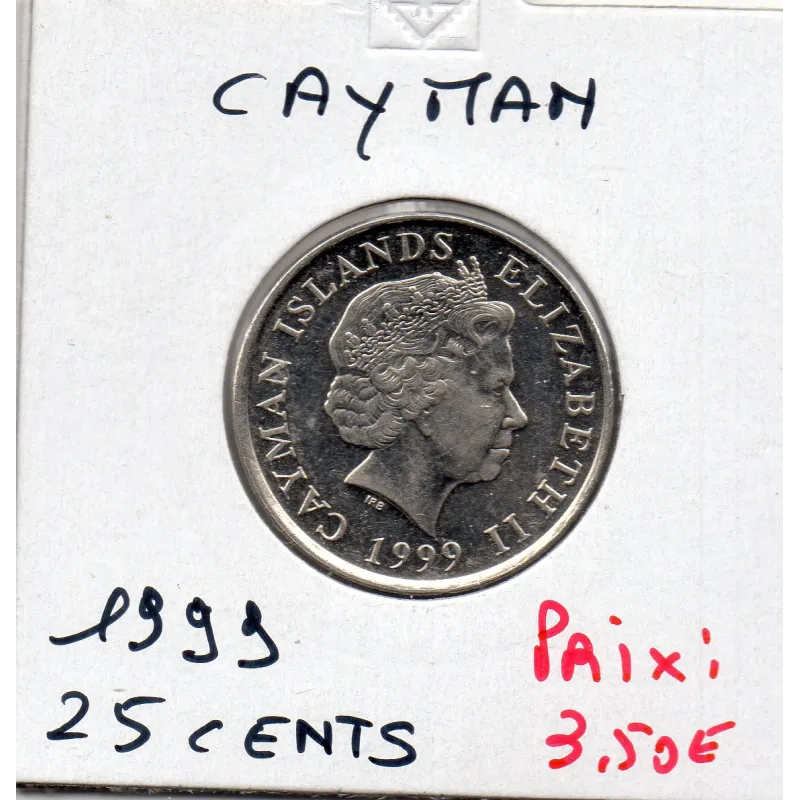 Cayman 25 cents 1999 Spl, KM.134 4eme effigie Cayman 25 cents 1999 Spl, KM.134 4eme effigie