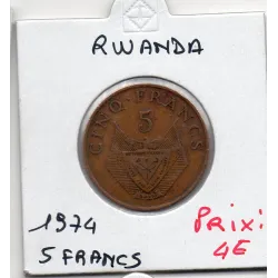 Rwanda 5 Francs 1974 TTB, KM.13 caféier