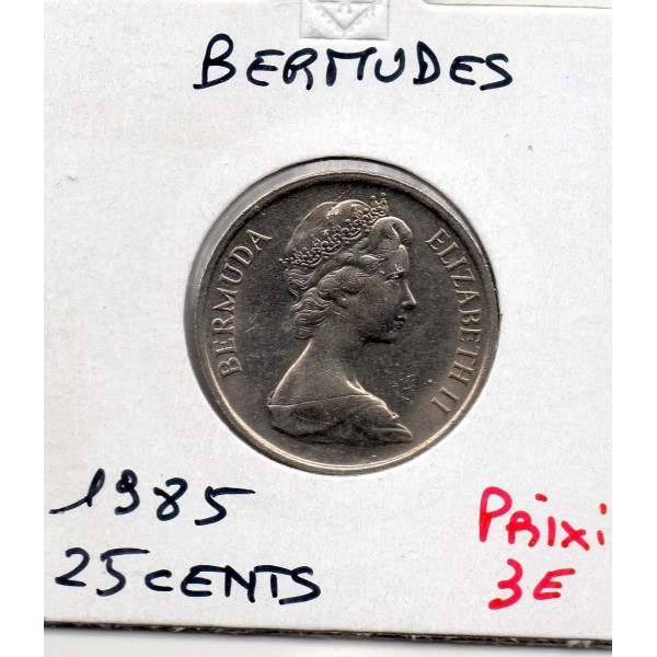 Bermudes 25 cents 1985 Sup, KM.18 Phaéton à queue blanche