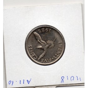 Bermudes 25 cents 1985 Sup, KM.18 Phaéton à queue blanche