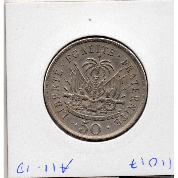 Haiti 50 centimes 1907 TTB+, KM.56 Nord Alexis