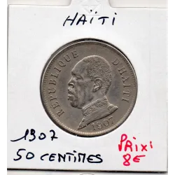 Haiti 50 centimes 1907 TTB+, KM.56 Nord Alexis