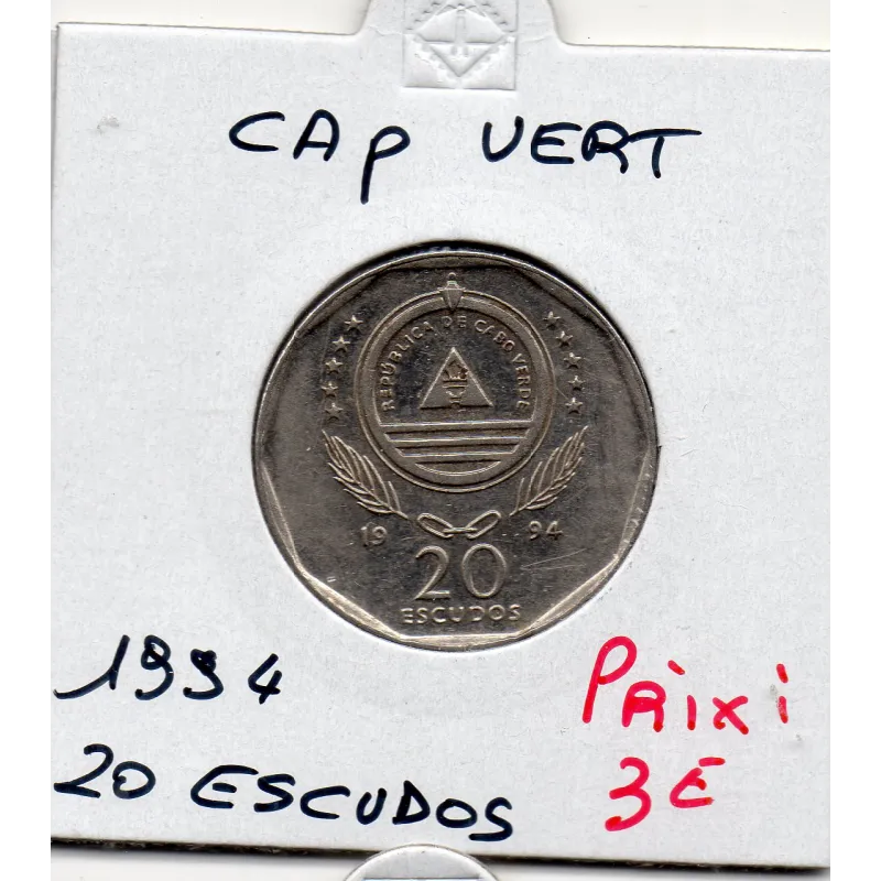 Cap Vert 20 Escudos 1994 Sup, KM.42 Novas de Alegria Cap Vert 20 Escudos 1994 Sup, KM.42 Novas de Alegria