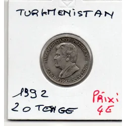 Turkménistan 20 tenge 1993 Spl, KM.4 Saparmyrat Nyyazow