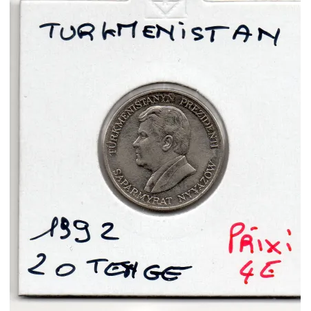 Turkménistan 20 tenge 1993 Spl, KM.4 Saparmyrat Nyyazow