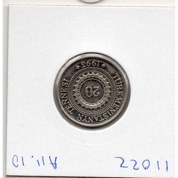 Turkménistan 20 tenge 1993 Spl, KM.4 Saparmyrat Nyyazow