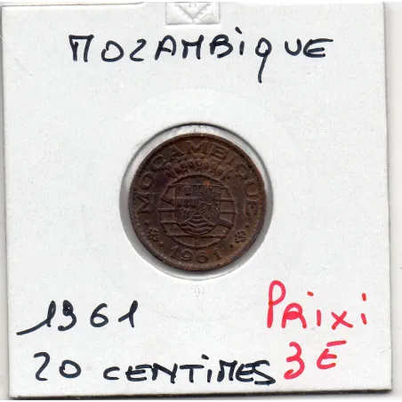Mozambique 20 centavos 1961 TTB, KM.85 colonie