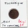 Mozambique 20 centavos 1961 TTB, KM.85 colonie