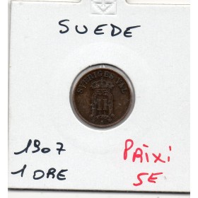 Suède 1 Ore 1907 TTB+, KM.768 Oscar II