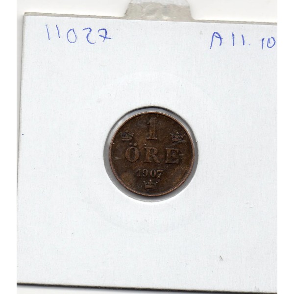 Suède 1 Ore 1907 TTB+, KM.768 Oscar II