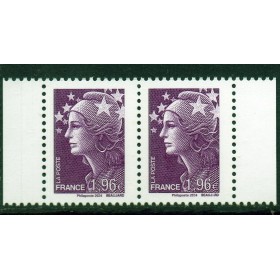 Timbre France 5835 Paire Horizontale, Marianne de Beaujard et l'Europe Neuf 1.96€ violet