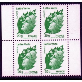 Timbre France 5834 Bloc de 4, Marianne de Beaujard et l'Europe Neuf Vert