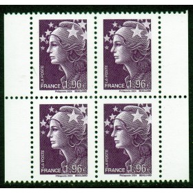 Timbre France 5835 bloc de 4, Marianne de Beaujard et l'Europe Neuf 1.96 violet
