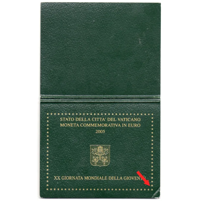 Pièce de 2 euros commémorative Vatican 2005 JMJ de Cologne coffret abimé Pièce de 2 euros commémorative Vatican 2005 JMJ de Cologne coffret abimé