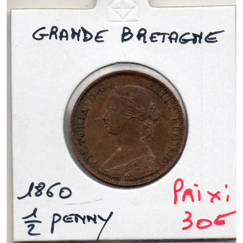 Grande Bretagne 1/2 Penny 1860 Sup-, KM.754 Victoria Grande Bretagne 1/2 Penny 1860 Sup-, KM.754 Victoria