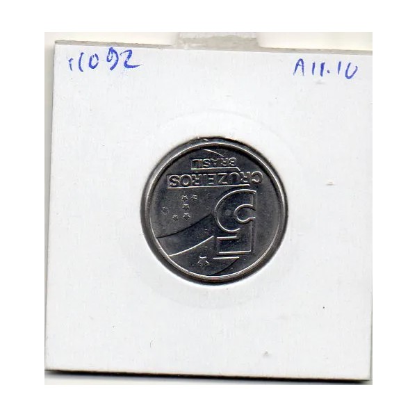 Brésil 5 cruzeiros 1990 Spl, KM.618 Saunier