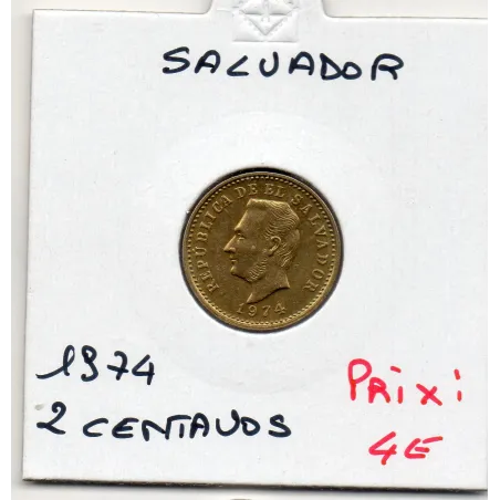 El Salvador 2 centavos 1974 Spl, KM.147 Francisco Morazan