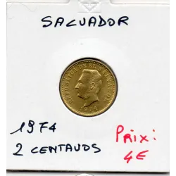 El Salvador 2 centavos 1974 Spl, KM.147 Francisco Morazan