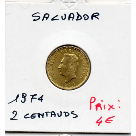 El Salvador 2 centavos 1974 Spl, KM.147 Francisco Morazan