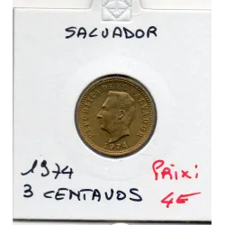 El Salvador 3 centavos 1974 Spl, KM.148 Francisco Morazan