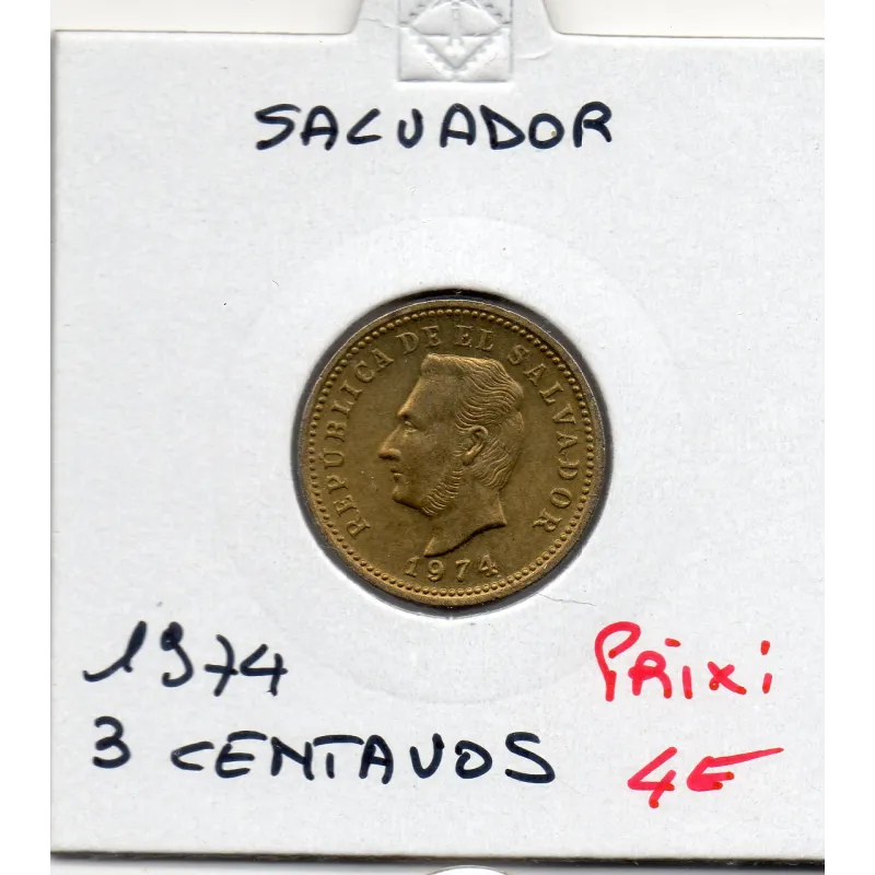 El Salvador 3 centavos 1974 Spl, KM.148 Francisco Morazan El Salvador 3 centavos 1974 Spl, KM.148 Francisco Morazan