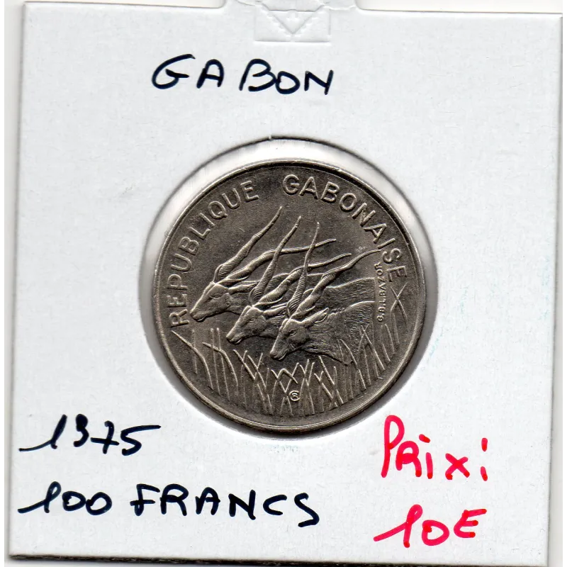 Gabon 100 Francs 1975 Spl , KM.13 antilopes Gabon 100 Francs 1975 Spl , KM.13 antilopes
