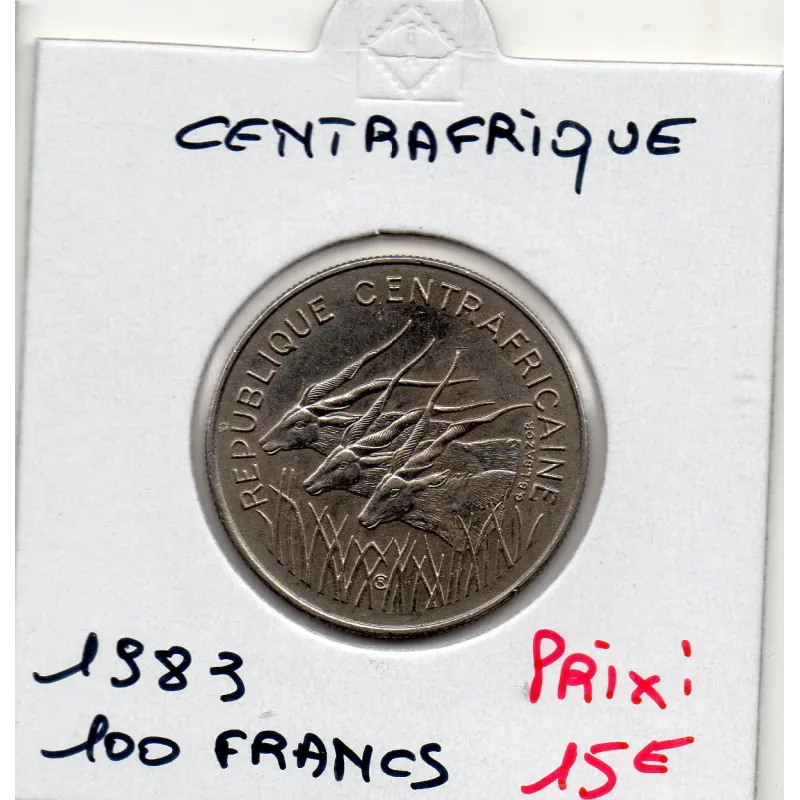 Centrafrique 100 francs 1983 Spl, KM.7 antilopes Centrafrique 100 francs 1983 Spl, KM.7 antilopes