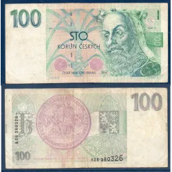 Republique Tchèque P.5a, TB, Billet de 100 Korun 1993 Karel IV