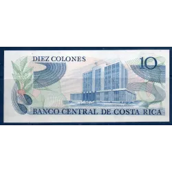 Costa Rica P.237b, neuf Billet  de 10 colones 1977-1987  Rodrigio Facio Brenes