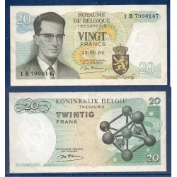 Belgique P.138 Sup, Billet de 20 Francs Belges 1964 baudouin 1er