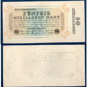 Allemagne P.119c, TTB Billet 50 milliard Mark 1923 feuilles