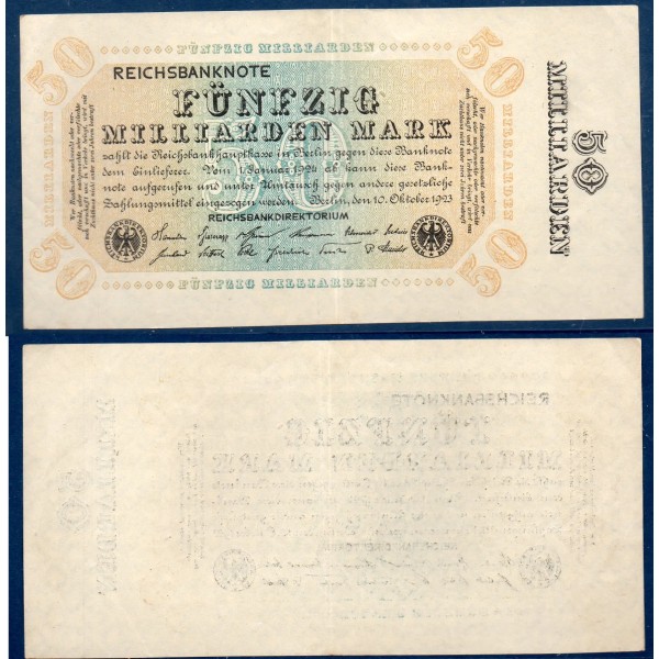 Allemagne P.119c, TTB Billet 50 milliard Mark 1923 feuilles