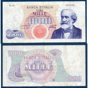 Italie P.96d, TB Billet de 1000 Lire 1965-1966 Verdi