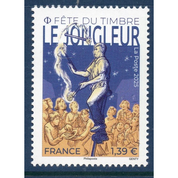 Timbre France 5854 Fête du timbre - Le jongleur Neuf